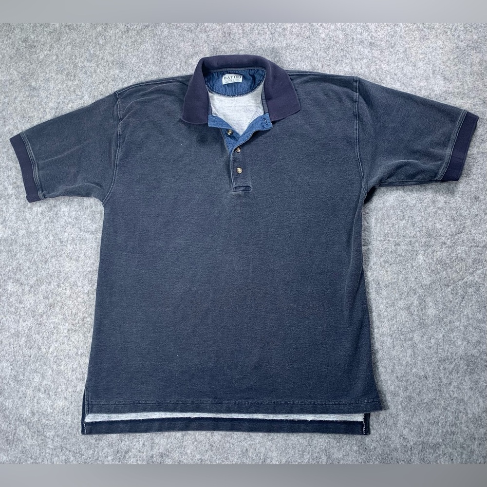 Batini Denim-Look Cotton Tee in Navy